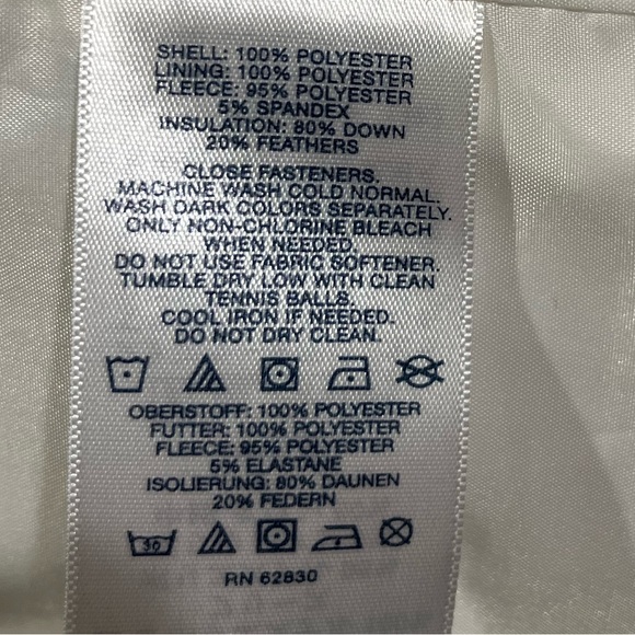 Lands’ End Cream Full Zip Puffer Down Vest - Picture 11 of 13